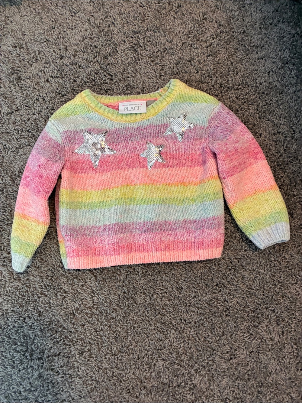 The Children’s Place Rainbow Star Sweater Size 12-18 Months EUC